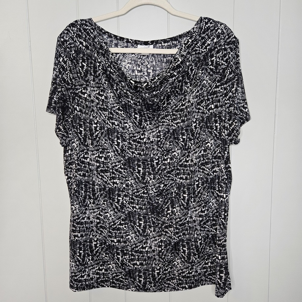 Jaclyn Smith Collection Size XXL Black And White‎ Swag Neck